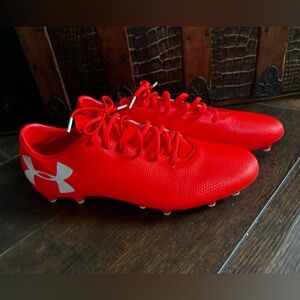 NEW Under Armour neon Orange Soccer Cleats Unisex - Womens 11.5 Men's 10